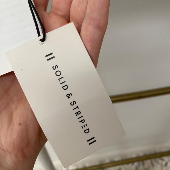 NWT Solid & Striped Women's The Ellie Bikini Top Riad Cream Rust Stripe L $158 - Picture 4 of 8